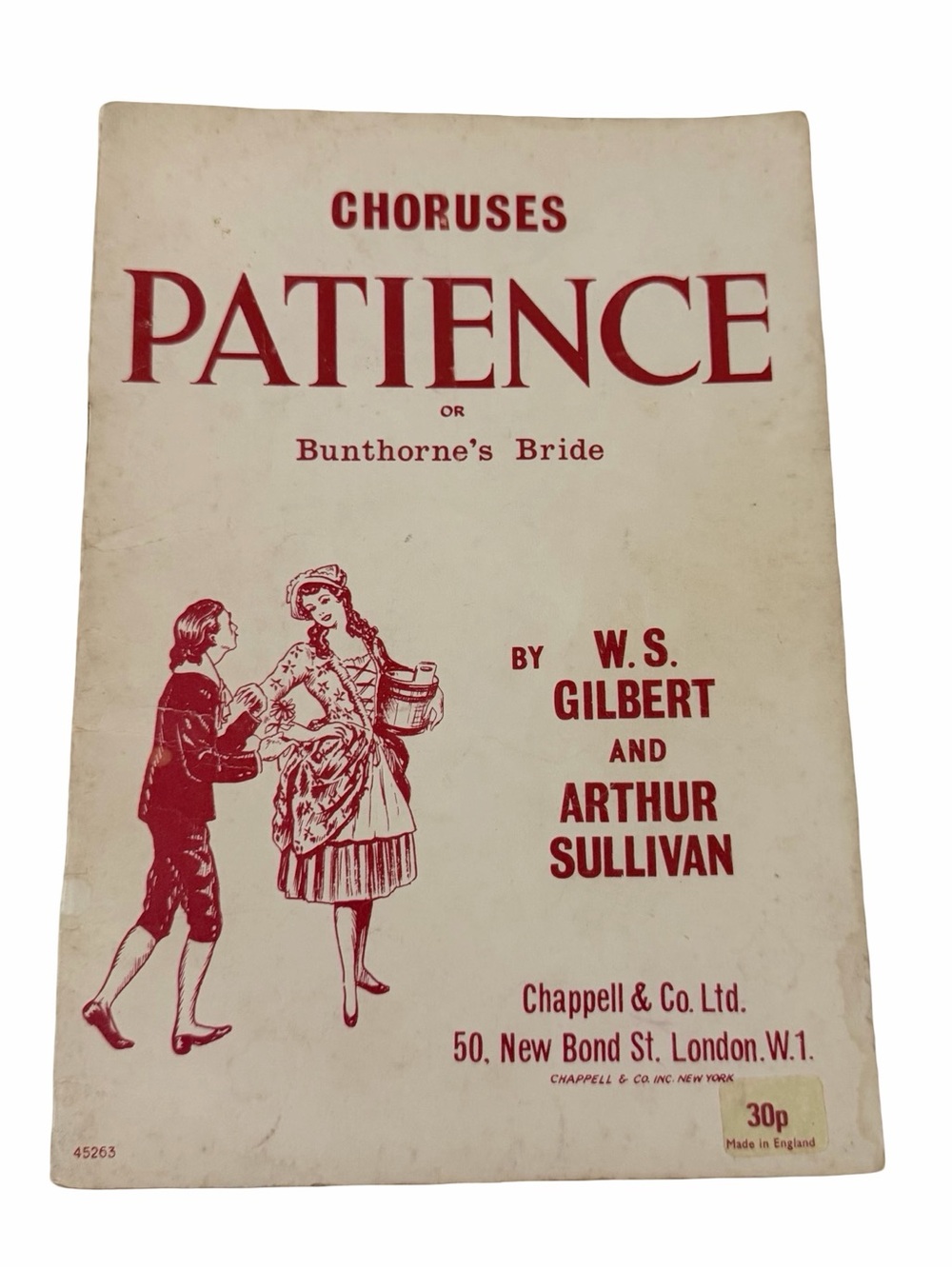 Vintage Gilbert & Sullivan Patience Bunthorne’s Bride Chorus Sheet Music